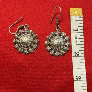 Elegant Silver Floral Earrings
